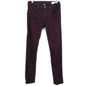 Rag And Bone Women‎ Pants 28 Aged Burgundy Skinny Jeans Cotton Blend